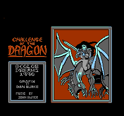Challenge of the Dragon title screen for NES
